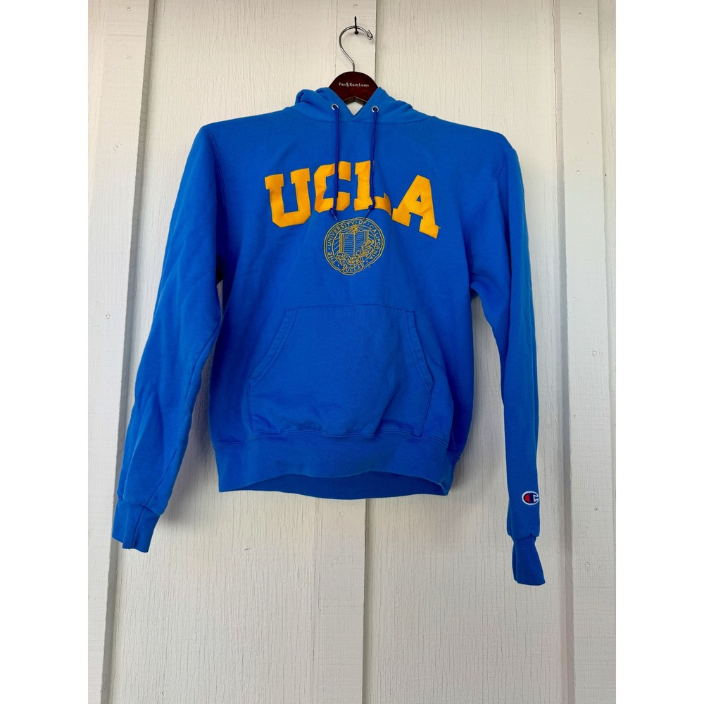 Champion UCLA Bruins Hoodie Blue Gold Collegiate Sweatshirt Small